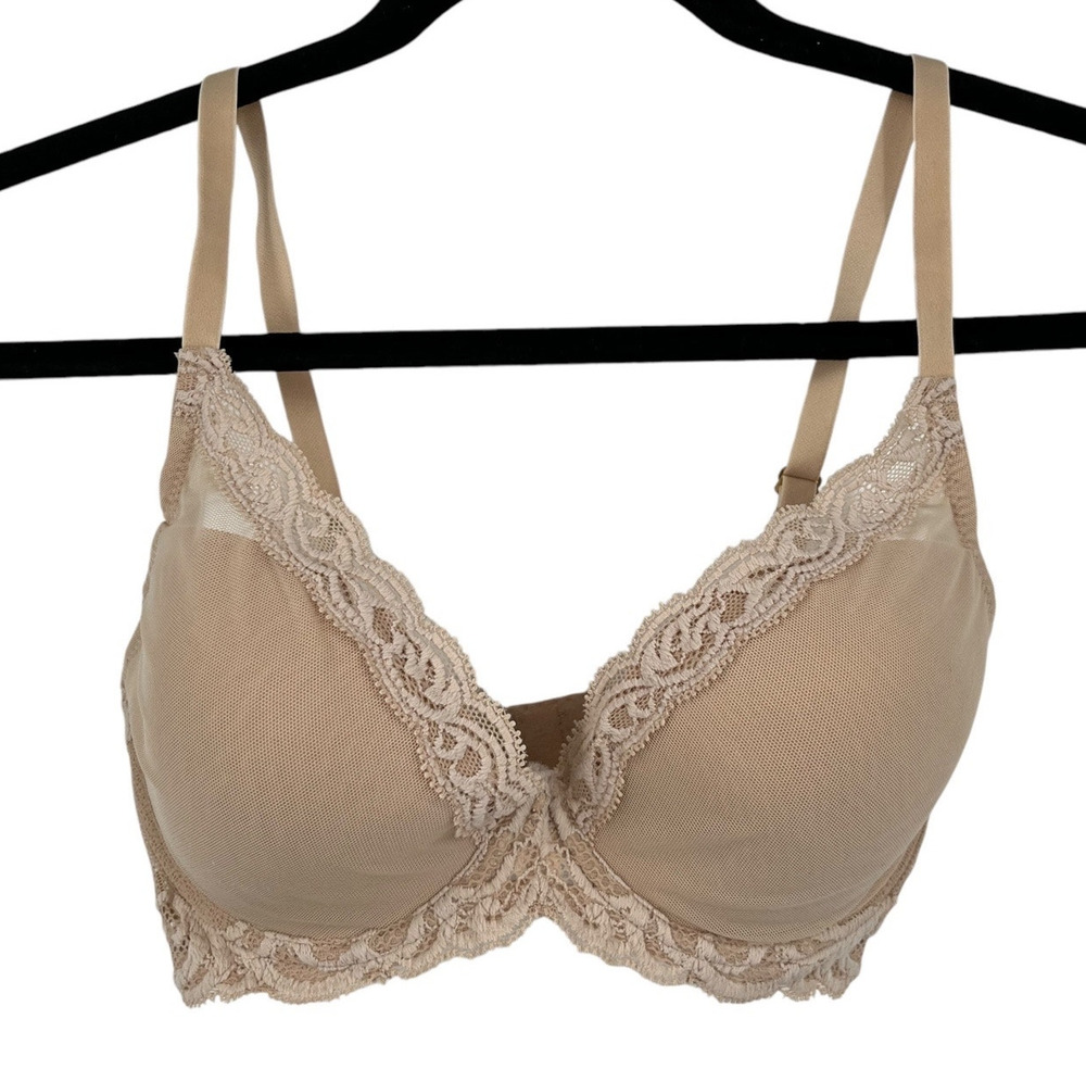 Natori bra 730023 Feathers underwire contour tan size 32DD 32E